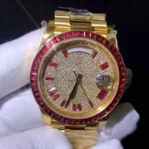 Fabricação da estrutura requintada feito à mão hiphop relógios diamante moissanite relógio dos homens