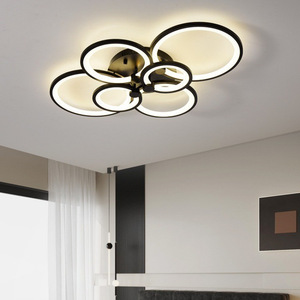 Glanzende Led Plafondlamp Dimbaar Moderne Ringen Flush Mount Plafond Verlichtingsarmatuur Voor Woonkamer - Product Image 5
