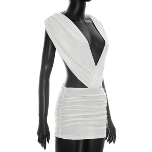 Viviblook C26DS147 Vestido de Verano para Mujer, Sexy, Sin Mangas, Cuello Halter, Espalda Descubierta, Plisado, Ajustado, Mini - Product Image 2