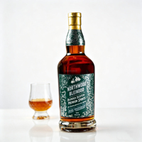 Bouteille en verre rond élégante de 700 ml et 750 ml à prix compétitif pour whisky, vodka, tequila, rhum et spiritueux avec bouchon en liège