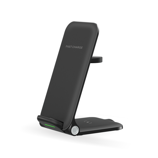 15W Fast Charger Desk Lamp Double Coils 3-in-1 Wireless Charging Station PD Type-C 7W/10W/15W Output Power OTP OVP 5V/2A