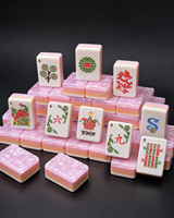 Tuiles de Mahjong Premium 31,5 mm en Acrylique Transparent Scintillant Effet Fleur de Glace, Jeu de Table Artistique de Luxe