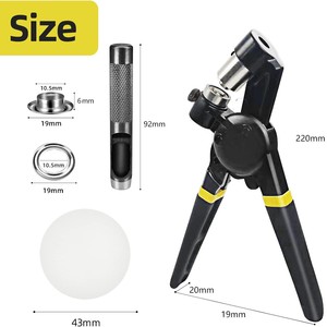 Professional-grade Hole-making <b>Pliers</b> <b>Set</b> for Clothing, Shoes, Hats and Leather Work. Includes Air Eye Gaskets. , Vintage Crack - Product Image 3