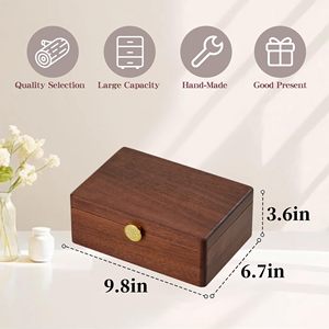 Estuche de Almacenamiento de Joyas de Madera de Nogal Personalizado de Fábrica Moderna, OEM ODM, con Interior de Terciopelo, Gran Capacidad, para Mujer - Product Image 4