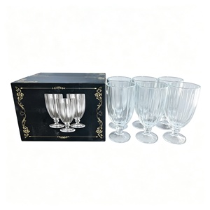Set <span class=keywords><strong>di</strong></span> 6 Calici in Vetro Scanalato da 20oz, Stile Vintage Francese, per <span class=keywords><strong>Vino</strong></span> e Acqua, Lavabili in Lavastoviglie, Vendita all'Ingrosso - Product Image 4