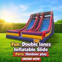 Toboggan gonflable extérieur à double piste, taille personnalisée, 20 pieds de haut