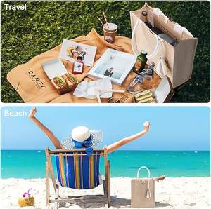 Hot Beach Grocery Gift Women Inner Bag Buttons Recycled Foldable Waterproof Customised Tote Bag Jute - Product Image 6