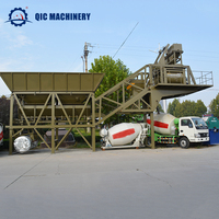 Centrale à béton mobile haute performance 60m³/h avec moteur diesel, prête à l'emploi, avec convoyeur à bande, certifiée CE
