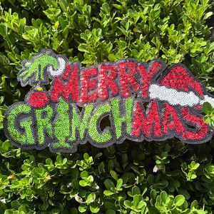 مخصص شنيل المطرزة بمكواة على الكريسماس الغربي مرح رقع سانتا كلوز شنيل للملابس - Product Image 2