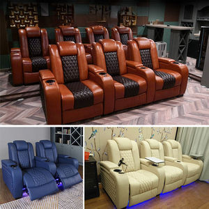 Conjunto de Sillones Reclinables de Cuero de Lujo, Sillón Reclinable de Cuero Genuino para el Hogar, Sala de Estar, Alemania, Cuero Doble - Product Image 6
