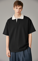 Camiseta de Algodón Grueso de Lujo para Hombre, de Alta Calidad, Silenciosa, Holgada, con Hombros Caídos, Manga Corta, Estilo Minimalista