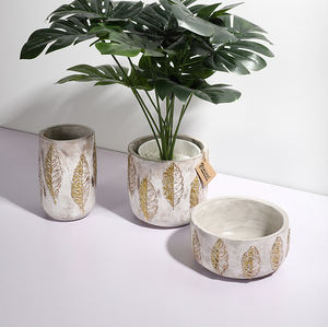 قوالب زخرفية بتصميم أنيق مع رقائق ذهبية وشعار مخصص، لتزيين الحدائق الداخلية والخارجية، قوالب خرسانية لأحواض النباتات - Product Image 2