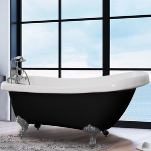 <span class=keywords><strong>Vasca</strong></span> da Bagno <span class=keywords><strong>in</strong></span> Acrilico Freestanding con Piedini di Supporto Argentati, Stile Europeo Antico, <span class=keywords><strong>Vasca</strong></span> a Piedini a Uncino - Product Image 4