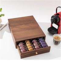 Tiroir à capsules de café en bois d'acacia personnalisé, support de rangement pour capsules Nespresso Vertuo, plateau organisateur, support de rangement pour capsules, capacité de 40 à 60 capsules