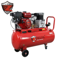 Kompresor Udara Bertenaga Bensin 3HP 100L 2 Silinder Portabel, Kompresor Udara Piston Berpenggerak Mesin Bensin untuk Pekerjaan Luar Ruangan