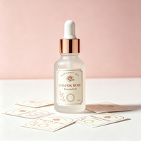 Solution d'étiquettes personnalisées pour flacons de cosmétiques TEDDY, transparentes avec estampage à chaud dorée, adhésives, étiquettes de parfum