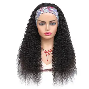 Apple Girl Wig rambut manusia barang baru Wig keriting ikal Brasil Wig bando mesin murah dibuat tanpa renda ikat kepala Wig