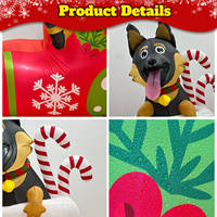 Décorations de Noël gonflables pour jardin extérieur Ourwarm 6FT, chien en chaussette de Noël