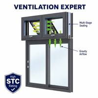 Fenêtre à persiennes en aluminium à rupture de pont thermique, ventilation acoustique, réduction du bruit pour balcon d'appartement et chambre à coucher