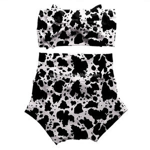 Set bando bayi laki-laki perempuan, ikat kepala cetakan kustom motif bunga Natal - Product Image 5