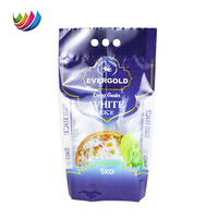 Pochette debout de 1kg 2.5kg imprimée sur mesure Sac d'emballage de riz en plastique laminé Basmati vide en nylon pour aliments de Thaïlande 5kg avec fenêtre