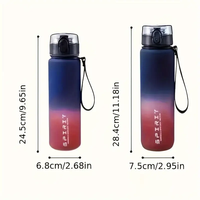 500ml/650ML/1000ml Portable Sport Fitness Voyage Bouteille D'eau Bouteille D'eau Gradient Couleur Bouteilles À Boire En Plastique