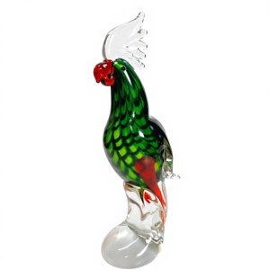 งานฝีมือแก้วเป่ามูราโน่รูปนกทรงกลมลอยได้ ของตกแต่งงานฝีมือ - Product Image 4