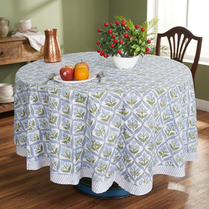 Round Cotton <b>Linen</b> <b>Tablecloth</b> Floral Printed Washable Handmade Modern Customizable for Party Use - Product Image 3