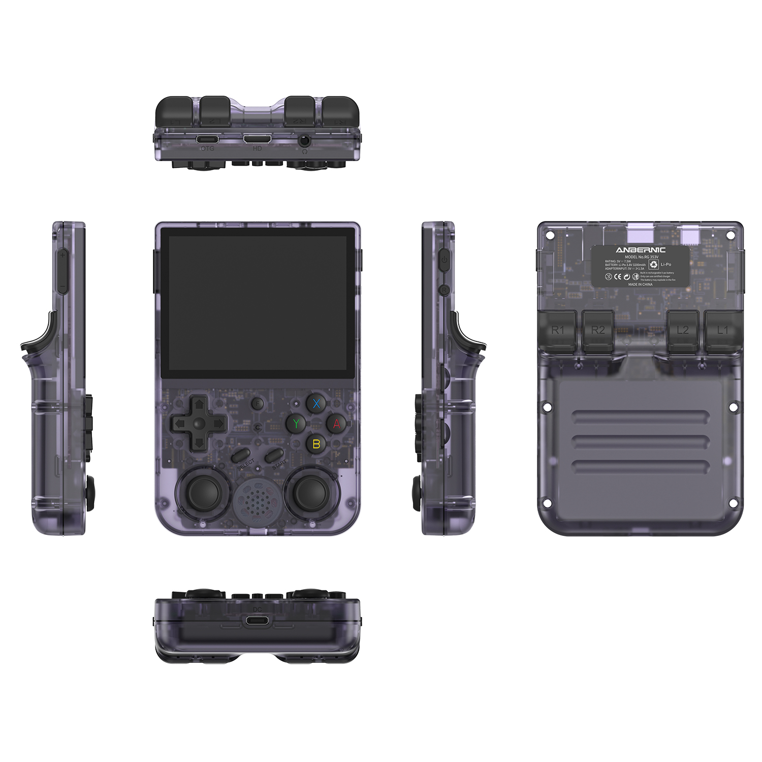 中古品 ANBERNIC RG353V クリアパープル 中古品 ANBERNIC RG353V