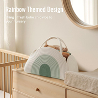Organisateur de couches pour bébé, panier de rangement portable pour la crèche avec compartiments modulables, paniers en corde tressée 100% coton