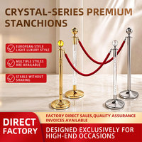 Poteau de délimitation en acier inoxydable de qualité supérieure avec boule de cristal, barrière de luxe dorée pour événements VIP, idéal pour la décoration d'hôtels et de fêtes