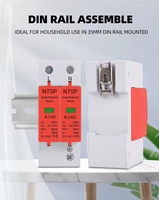 Rail SPD AC 20KA 40KA 60KA 2P 275V/385V maison parafoudre protecteur de protection contre les surtensions basse tension dispositif de protection