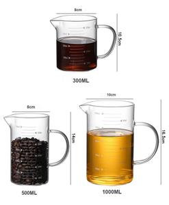 Becher di caffeina graduato boccale di temperatura di vetro tazza di misurazione a vuoto con manico - Product Image 2