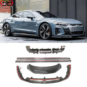 Sợi Carbon cơ thể Kit cho Audi <span class=keywords><strong>RS</strong></span> / <span class=keywords><strong>E</strong></span>-Tron GT phía trước Bumper Lip Side váy phía sau Bumper khuếch tán phía sau cánh Spoiler phía trước cánh - Product Image 1