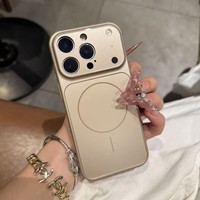 Étui magnétique en verre AG conçu pour iPhone 17 Air Pro Max 16 15 14 13, coque arrière électroplaquée, accessoires pour téléphone portable