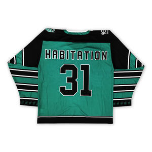 Camiseta de hockey sobre hielo con logotipo de equipo personalizado, jersey de hockey sobre hielo de deportes juveniles con diseño de retazos retro de poliéster sublimado - Product Image 3