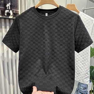 Оптовая продажа роскошная мужская Ретро тонкая рубашка Футболка дизайнерская одежда пустая с коротким рукавом деловая летняя - Product Image 2