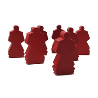 Pièces d'échecs en bois peintes en rouge personnalisées Pions de jetons de planche en bois pour jeu de table