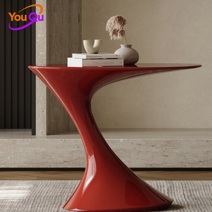 <span class=keywords><strong>Tavolino</strong></span> Laterale da Salotto di Design Italiano Minimalista, Laccato Lucido, Forma Irregolare, Tavolo d'Angolo - Product Image 2