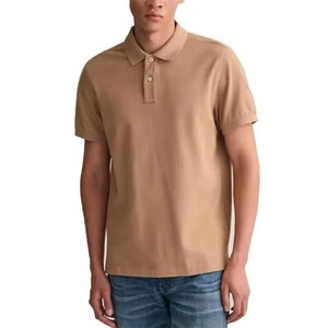 Camiseta Polo de Manga Corta Antiarrugas Lisa 100% Algodón para Hombre, Camiseta Polo Informal y Elegante - Product Image 1