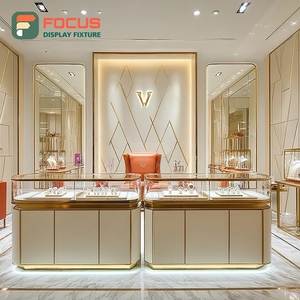 Luxury Jewelry Retail Display System Tempered Glass Panel Mall Counter Display Counter - Product Image 5