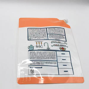 Sachet plastique personnalisé avec logo, 71 oz, thermoscellable, barrière à l'air, sans goût, pochette verticale avec bec verseur pour liquide vaisselle - Product Image 3