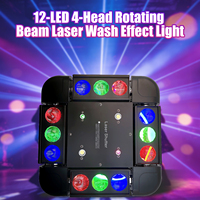Luces de Escenario 12x25W RGBW 4en1 Láser para Estroboscópico Giratorio DMX512 Activado por Sonido 5 Ángulos de Haz 3200-7800K DJ Discoteca