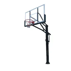 Suporte de basquete adulto com tubo quadrado de 150 equipamentos pré-fabricados e enterrados para quadra com preço competitivo