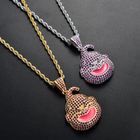 BESDZ0179 Dragon Ball Personnage Fat Buu Personnage principal Pendentif Avatar Collier tendance Marque Hip Hop Chaîne en corde entièrement sertie de zircon