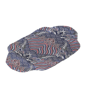 Tapis isolant pour cérémonie du thé, forme irrégulière, tissu à motifs bleus, pour la décoration de table à thé - Product Image 5