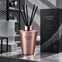 Bouteille diffuseur en verre conique électroplaqué vide en gros avec collier décoratif pour emballage cadeau et décoration de boutique