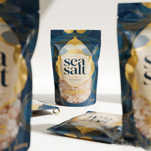 Kunden spezifische Mylar Taschen Großhandel Matte Finish 500g Meersalz Bade beutel Stand Up Verpackung Druck verschluss und Fenster beutel Tasche - Product Image 6