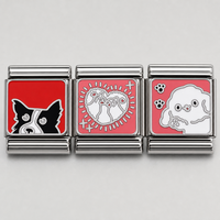Nouveaux Bracelets Modulables DIY en Acier Inoxydable Italien, Breloques Exquises et Pendentifs Mignons Thème Animaux, Vente en Gros