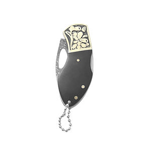 ダマスカス製キーホルダー型ミニ折りたたみポケットEDCナイフ アウトドアキャンプサバイバル用 - Product Image 5